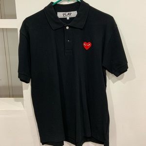 Comme des Garçons PLAY men’s black polo